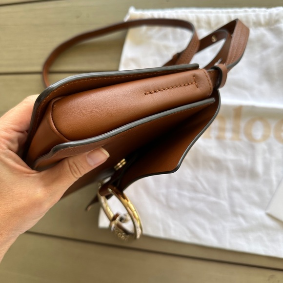 Chloe small Faye camel shoulder crossbody bag - Picture 3 of 10